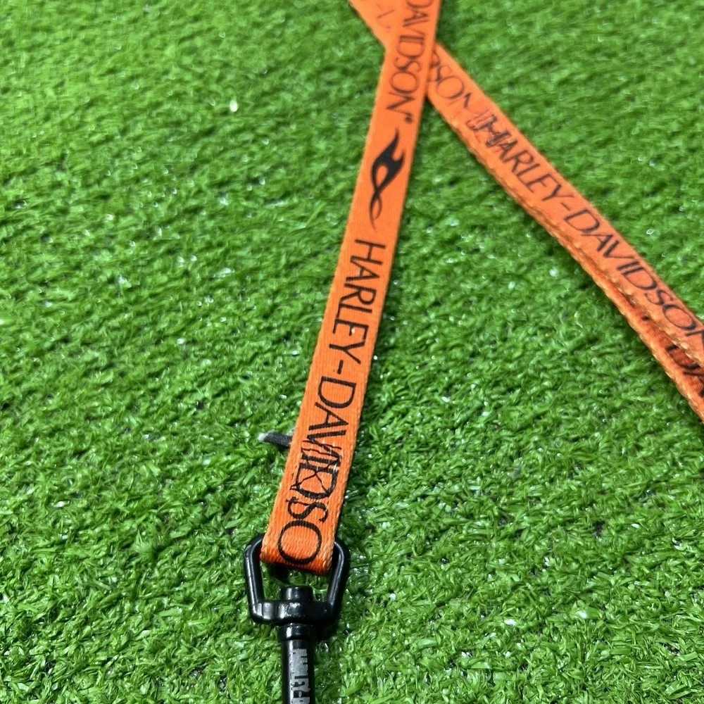 Vintage Harley-Davidson Dog Leash Tribal Print Logo Black Metal Hook 46